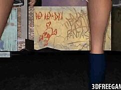 In this 3D anime, a hot lesbian babe licks her partner's wet pussy.