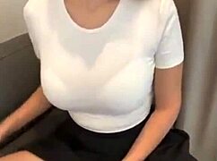 Stepmom in Short Skirt Shows Her Bra