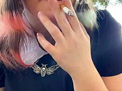 That alt milf next door is smoking outback in her thong, so curvy and cute!