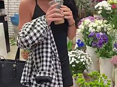 flashing and quick fuck in the changing room