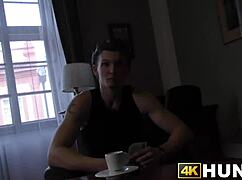 Horny cutie betrays her cuck boyfriend for cash in a steamy deal.