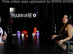 Client Cums Before Anal with Wife Marcelly Melo in Sheer Red.