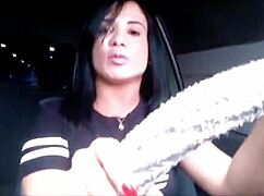 Athletic Latina MILF gives blowjob to monster cock in traffic stop