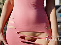 cut my dress to flash outside