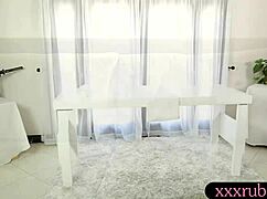 That hot brunette masseuse got fucked by her client, wow!