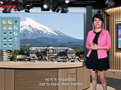 WEATHER REPORT TURNS INTO SEXUAL ROLEPLAY WITH CUM ON TITS