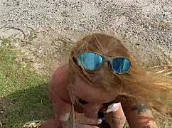 Blonde Wife Meets Lover On Beach