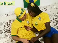 fernanda chocolate watches world cup at myke's house in brazil