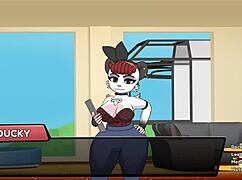 Imagine playing comical games on honeymoon, tits bouncing in the heat