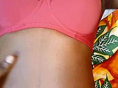 Innocent black 19yo fucked by older boyfriend, bent over in pantyhose with pretty ass riding.