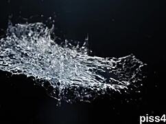 Lovesome lesbian teen 18+s get sprayed with piss and burst wet twats 💦