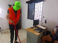 does the janitor fuck the horny secretary hard?