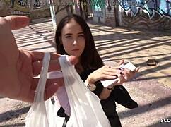i picked up petite natascha for street casting fuck