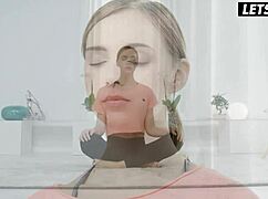 Petite teen oxana chic starts yoga session with couple but turns into passionate sex with moaning and cum