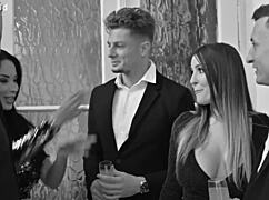 big boobed babes anissa kate and marica chanelle share strap on in kitchen