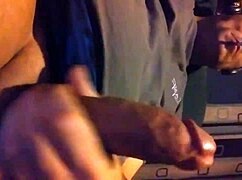 close up view of big cock making her squirt during masturbation