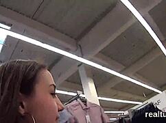 hey, wanna watch this czech babe get teased in hypermarket before pov pounding?