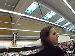 hey, wanna watch this czech babe get teased in hypermarket before pov pounding?