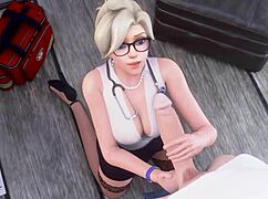 mercy gives an amazing blowjob sucking like a pro