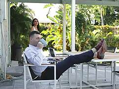 stepbrother seduces stepsister with anal massage