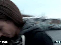 PornXN Skinny Leyla Flashes Shaved Body in Public with Bold Moves