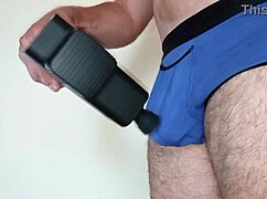 Oh wow, huge cumshot with vibrator in bedroom!