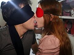 Ebony mother-in-law gives wet deep kisses with tongue and saliva