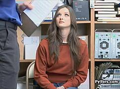 Beautiful Tattooed Brunette Gets Fucked In The Office On Hidden Cam!