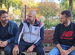 Christen Courtney in rough 3 on 1 DP with gagging and cum in mouth