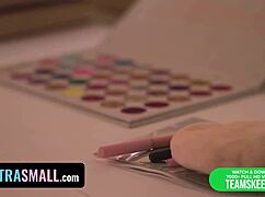 cutie breezy bri in miniskirt seduces stepdad's friend with spanking and vibrator play