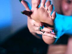 gorgeous marilou feels adored in feet worship and wet pussy masturbation