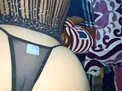 latina shows big ass in stockings