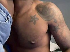 Aggressive titty sucking on big black cock