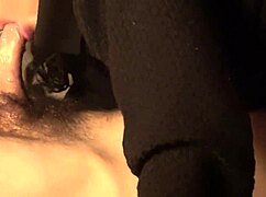 latina brunette gets extreme deepthroat gagging after handjob on hairy cock