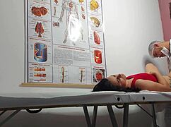 the gynecologist fingers the patient's ass and fucks her with a big cock in the hospital