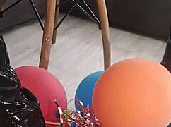 i love watching veve pop those balloons in her latex stockings, her big tits bouncing all over the place