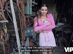 Intense Fuck In Backyard With Debtor In Leather Lingerie