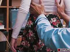 the shoplifter got caught and fucked on the floor hard