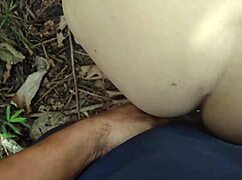 Hot girl fucks in the park makes the guy cum and keeps fucking