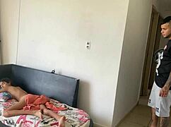 I wake him up and fuck his tight pussy hard! 💦