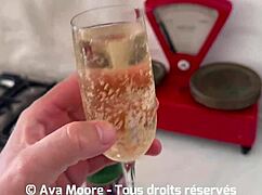 jolie brune squirts everywhere in front of neighbors and sucks big cock for cum on tits