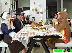 step family spending thanksgiving together taboo porn