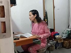 The stepfather surprises his stepdaughter at work for a quick homemade encounter.