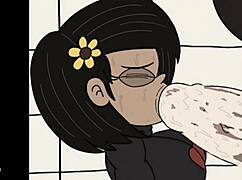 i watched the futanari in the female trio get assfucked and cumshot in the bathroom