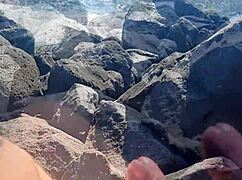 Watch me jerk off in public with a piss-loaded cock?