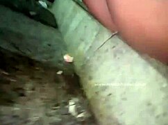 Renatinha Mello pissing in public street with anal action