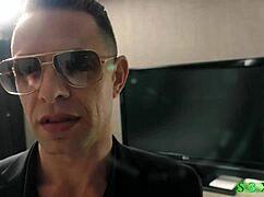 Laney Grey enjoys a midnight threesome with two guys.