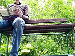 curvy milf in pantyhose pees next to me in the park from below