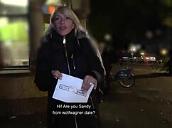 Watch sandy the blonde milf get fingered publicly on her first date!