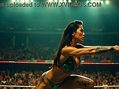 amazon wrestler flexing huge muscles!